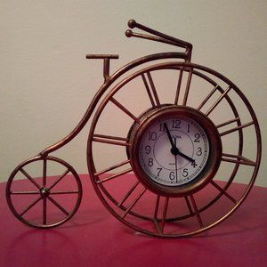 Bulova Quartz High Wheel Bronze Table Mantel Clock